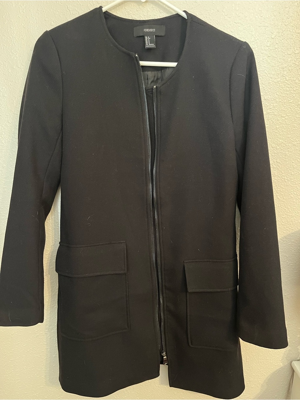 Forever 21 Black Zip-Front Blazer Jacket